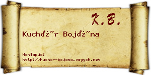 Kuchár Bojána névjegykártya